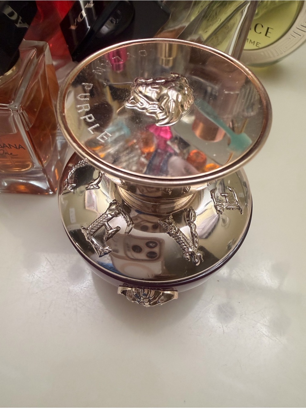 Versace Purple and Gold Decorative Vase